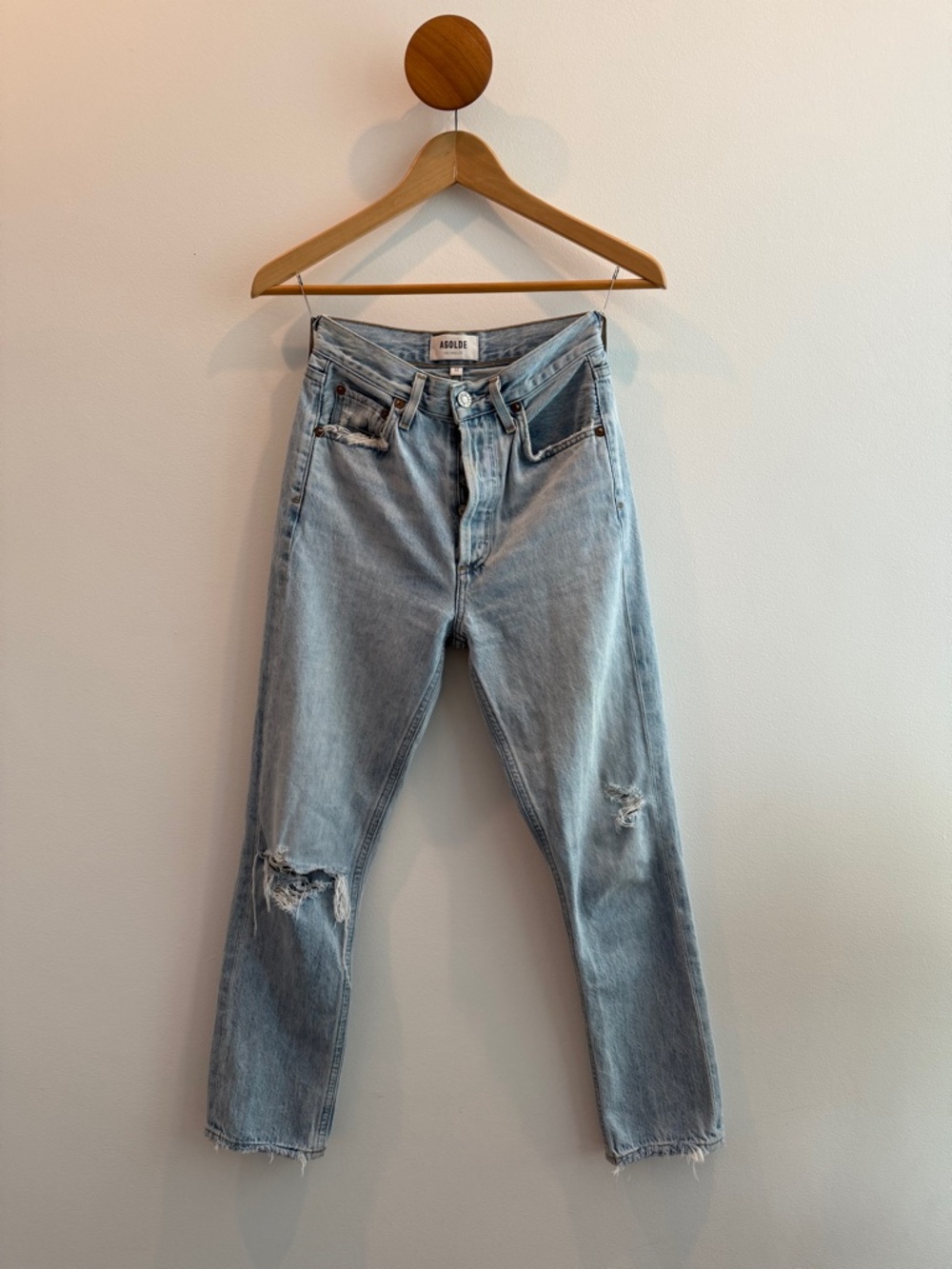 AGOLDE Riley High Rise Straight Crop Jeans Size 22 in Shatter